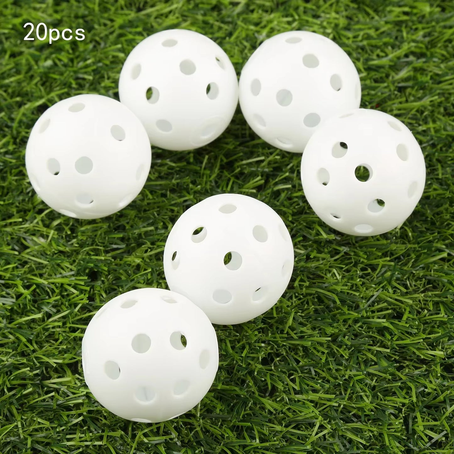 20Pcs 41Mm Golf Training Balls Plastic Airflow Hollow with Hole Golf Balls Outdoor Golf Practice Balls Golf Accessories