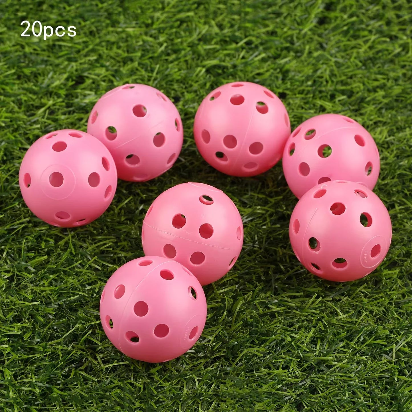 20Pcs 41Mm Golf Training Balls Plastic Airflow Hollow with Hole Golf Balls Outdoor Golf Practice Balls Golf Accessories