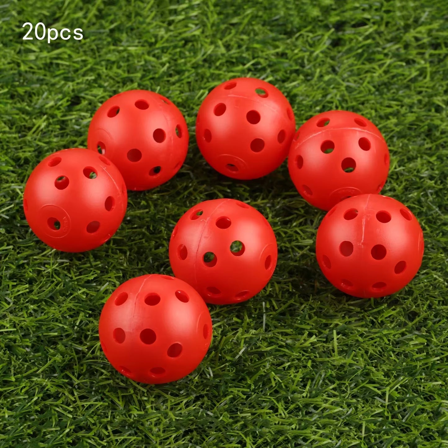 20Pcs 41Mm Golf Training Balls Plastic Airflow Hollow with Hole Golf Balls Outdoor Golf Practice Balls Golf Accessories