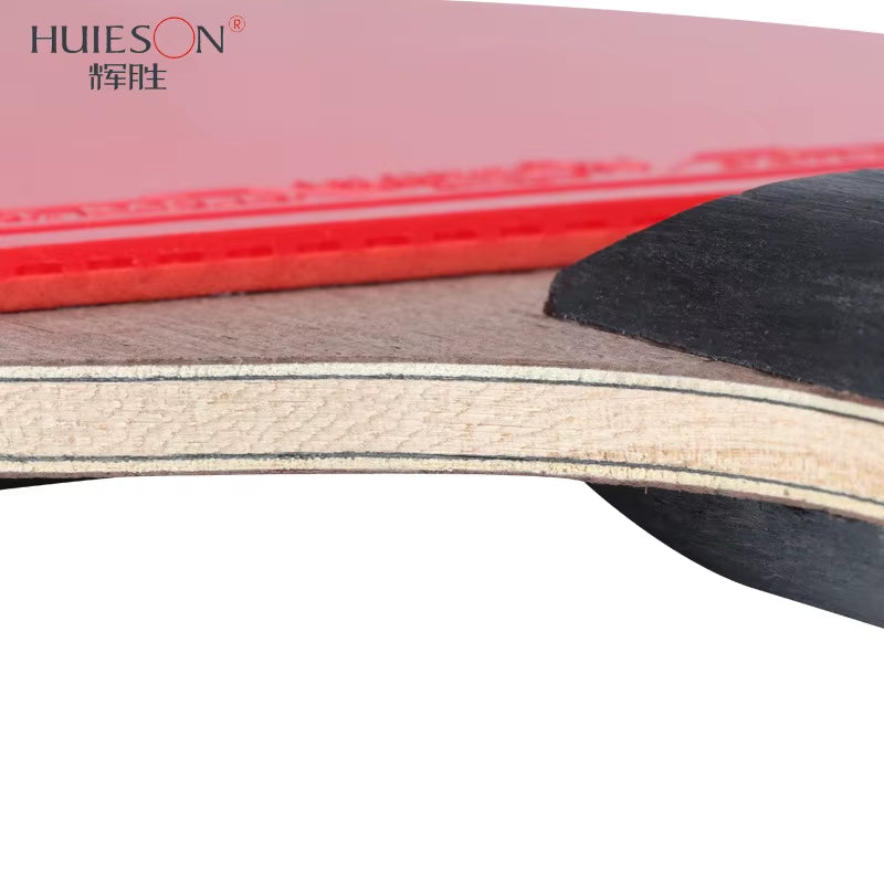 Huieson (2Pcs) 6 Star Table Tennis Racket 5 Layers Wood Carbon Double Sides Pingpong Paddle Bat Training