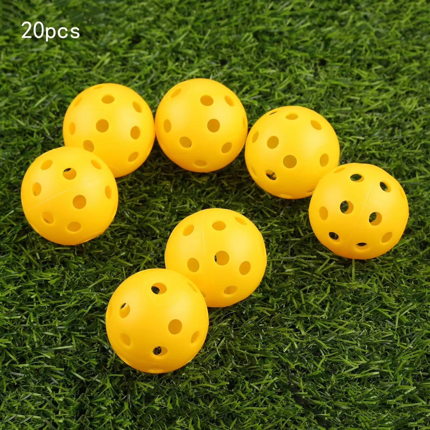 20Pcs 41Mm Golf Training Balls Plastic Airflow Hollow with Hole Golf Balls Outdoor Golf Practice Balls Golf Accessories