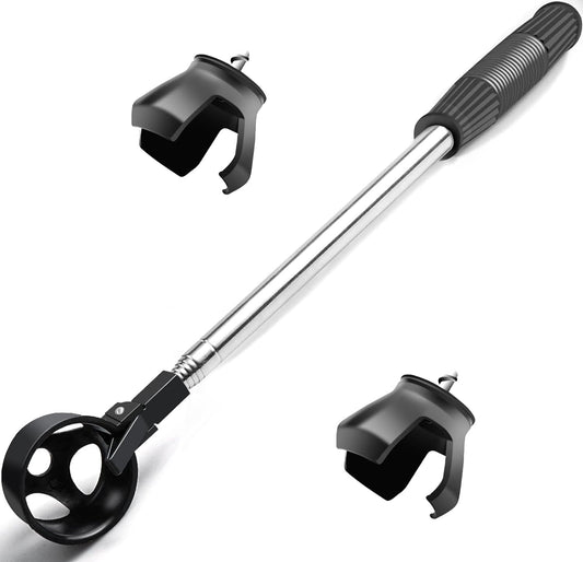 Golf Ball Retriever with 2 Golf Ball Grabbers, Stainless Extendable Golf Ball Retriever Telescopic for Water, Golf Accessories for Men, Weight: 0.55Lb